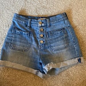 Madewell High Waisted Denim Shorts: Button Front Edition